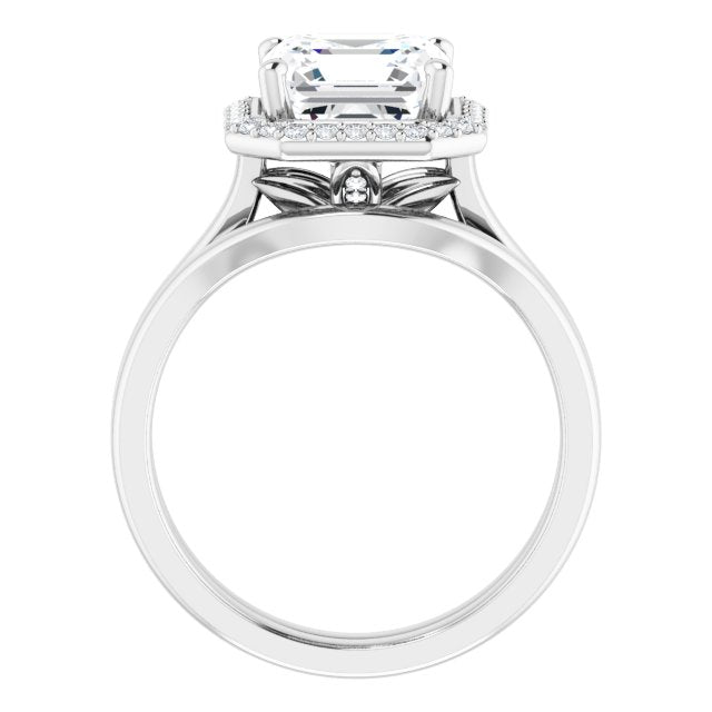 18K White Engagement Ring Mounting
