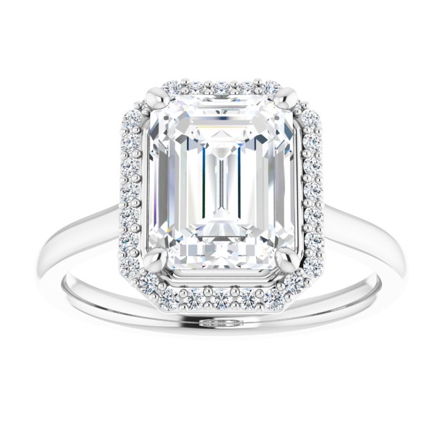 18K White Engagement Ring Mounting