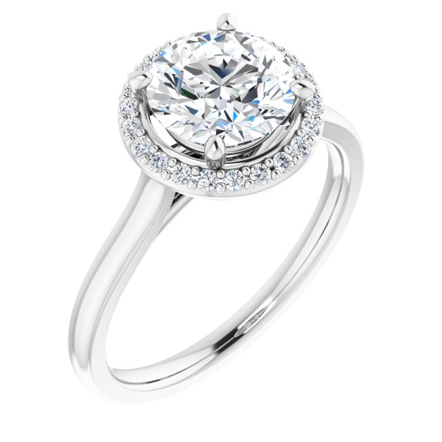 18K White Engagement Ring Mounting