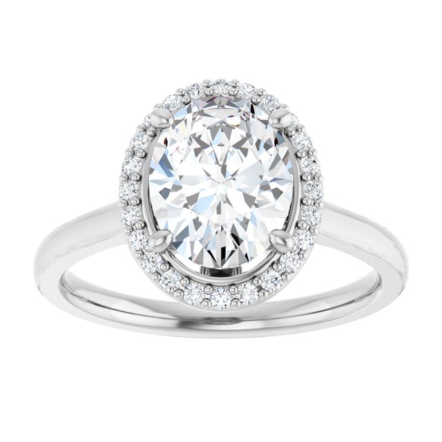 18K White Engagement Ring Mounting