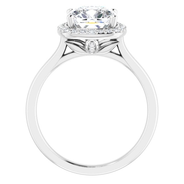 18K White Engagement Ring Mounting