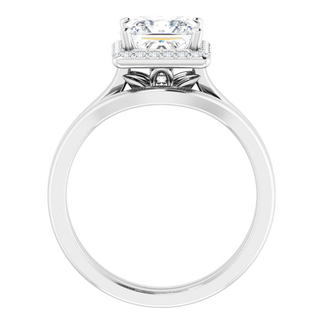 18K White Engagement Ring Mounting