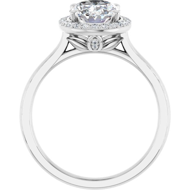18K White Engagement Ring Mounting