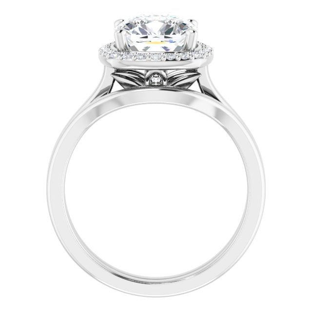 18K White Engagement Ring Mounting