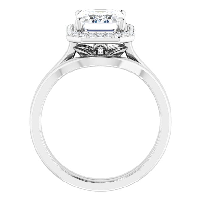 18K White Engagement Ring Mounting