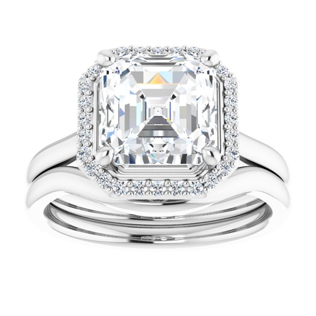 18K White Engagement Ring Mounting