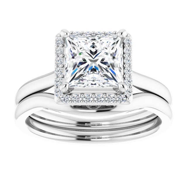 18K White Engagement Ring Mounting