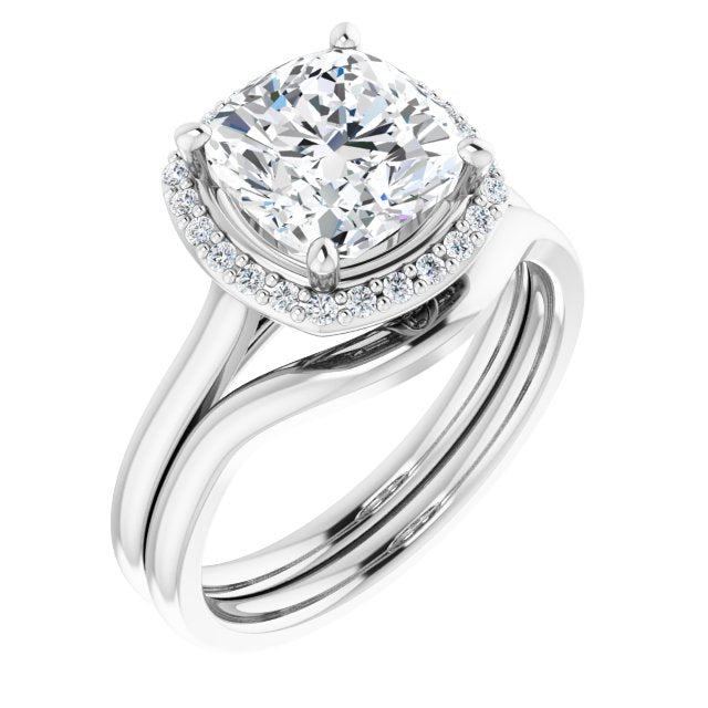 18K White Engagement Ring Mounting