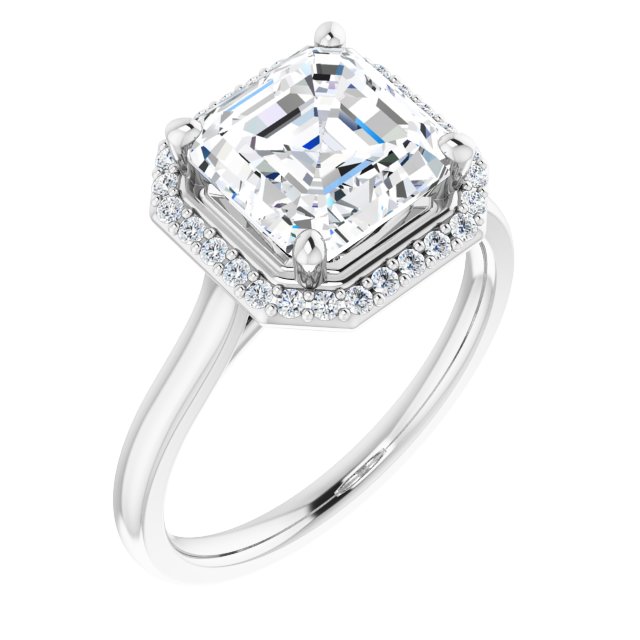 18K White Engagement Ring Mounting