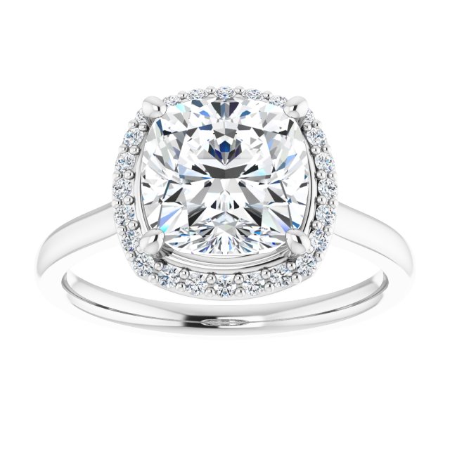 18K White Engagement Ring Mounting