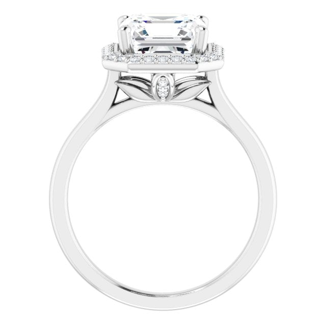 18K White Engagement Ring Mounting