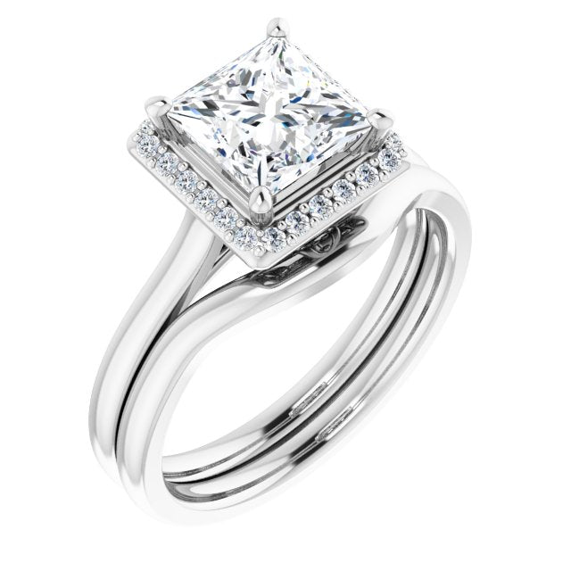 18K White Engagement Ring Mounting