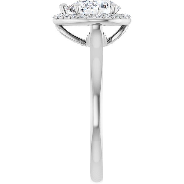18K White Engagement Ring Mounting