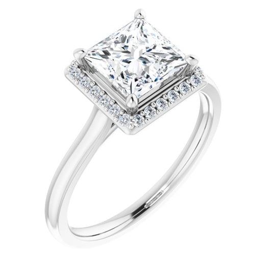18K White Engagement Ring Mounting