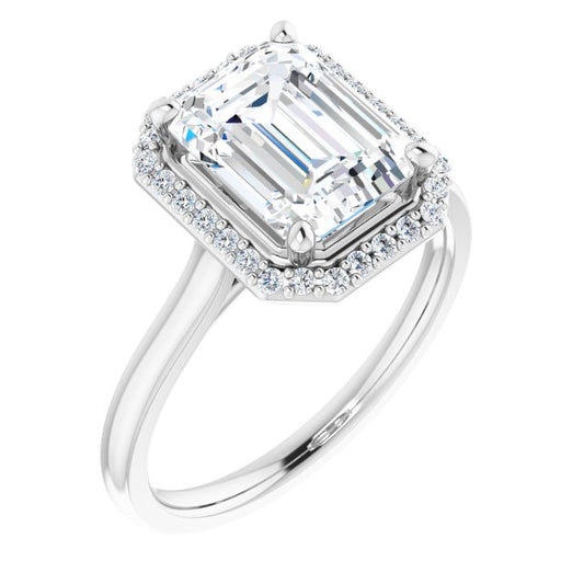 18K White Engagement Ring Mounting