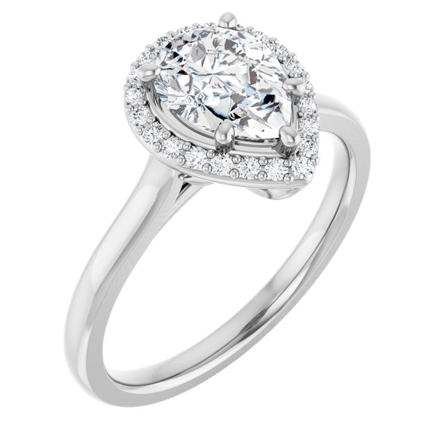 18K White Engagement Ring Mounting