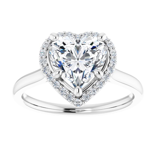 18K White Engagement Ring Mounting