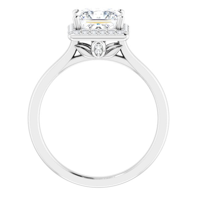 18K White Engagement Ring Mounting