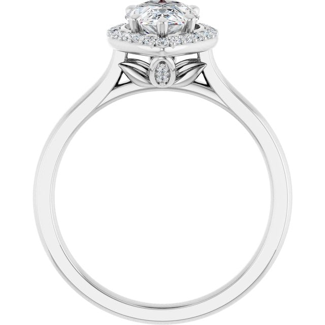 18K White Engagement Ring Mounting