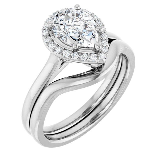 18K White Engagement Ring Mounting