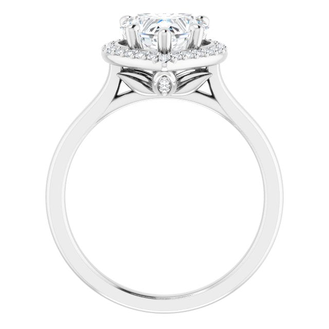 18K White Engagement Ring Mounting