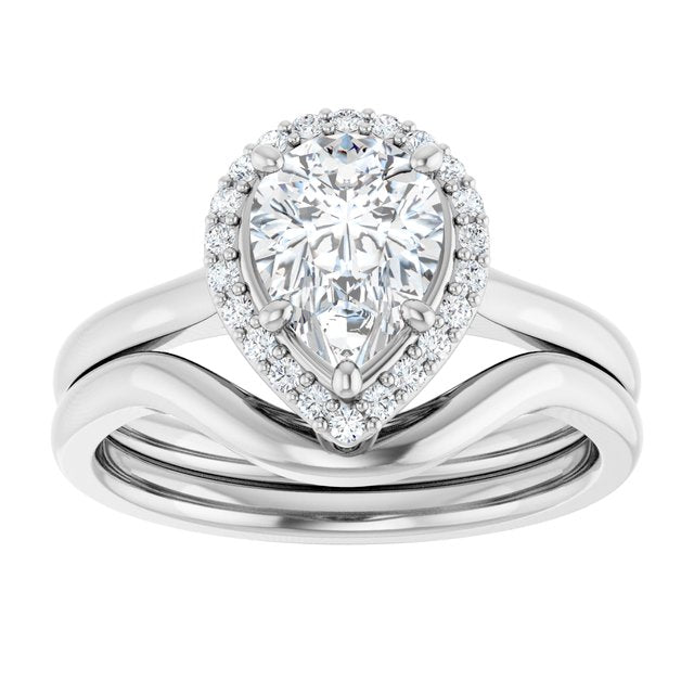 18K White Engagement Ring Mounting