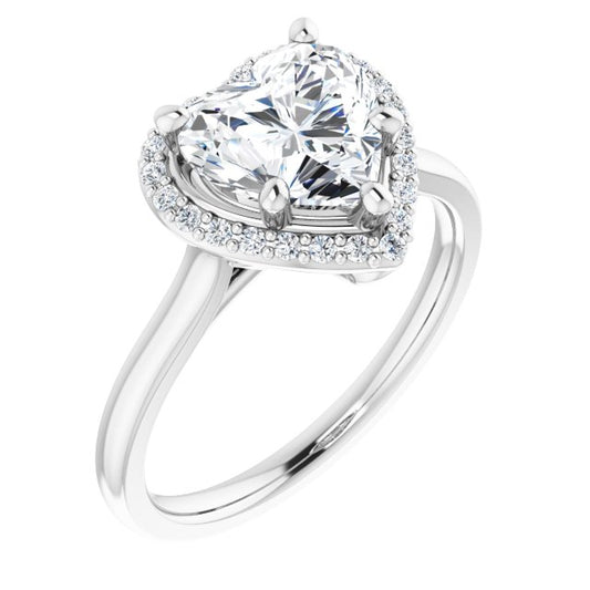 18K White Engagement Ring Mounting