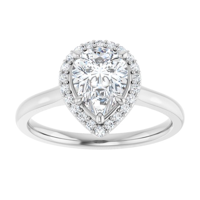 18K White Engagement Ring Mounting