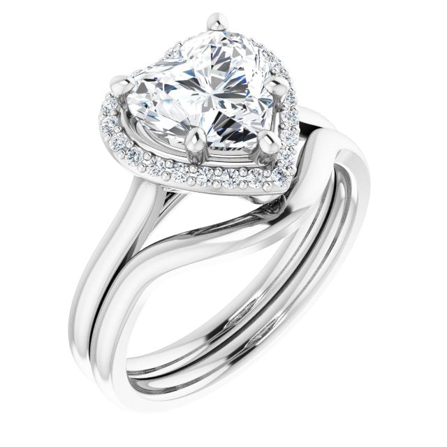 18K White Engagement Ring Mounting