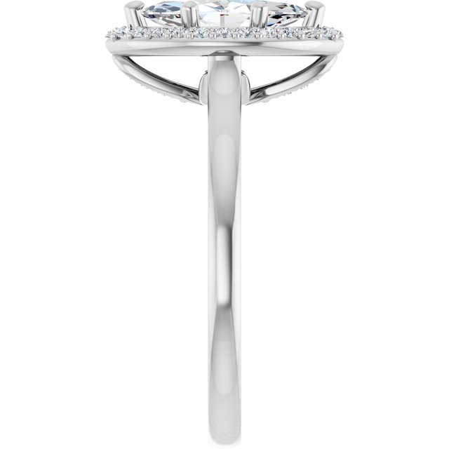 18K White Engagement Ring Mounting