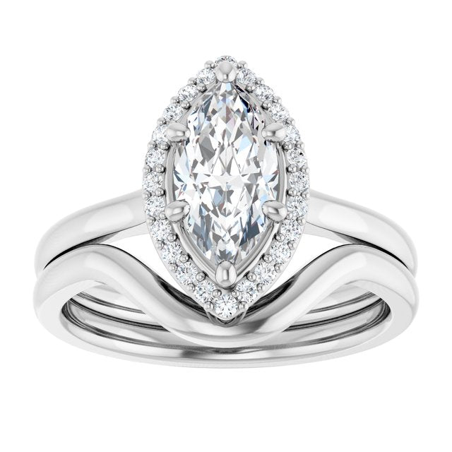 18K White Engagement Ring Mounting