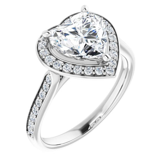 18K White Engagement Ring Mounting