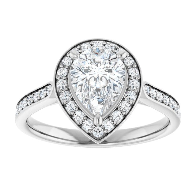 18K White Engagement Ring Mounting