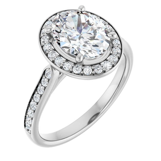 18K White Engagement Ring Mounting
