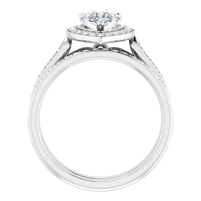 18K White Engagement Ring Mounting