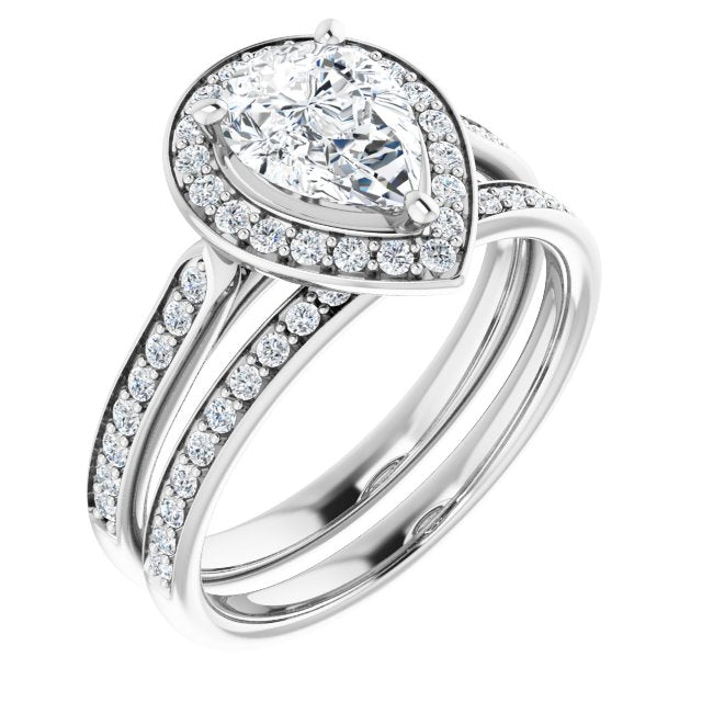 18K White Engagement Ring Mounting