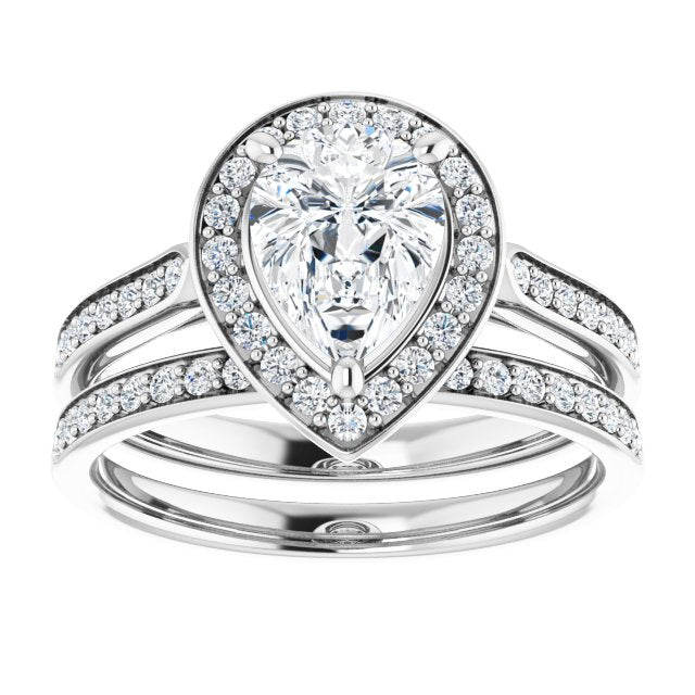 18K White Engagement Ring Mounting