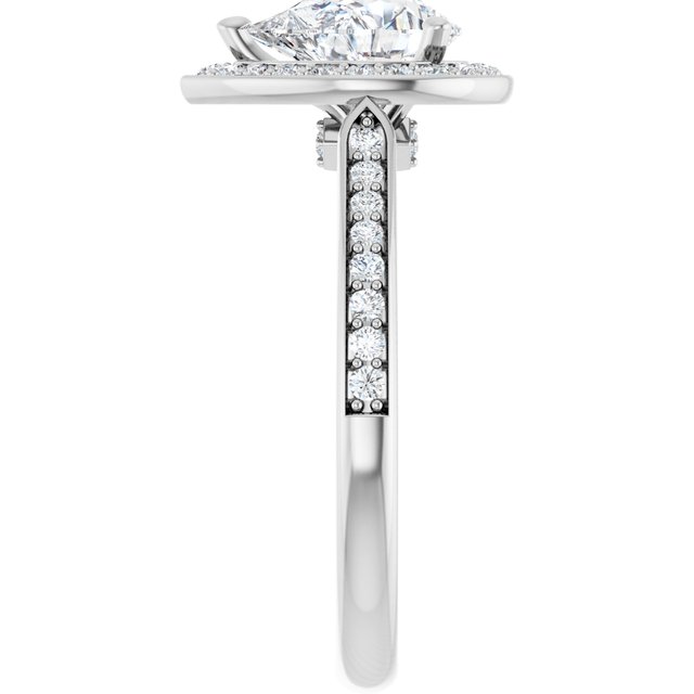 18K White Engagement Ring Mounting