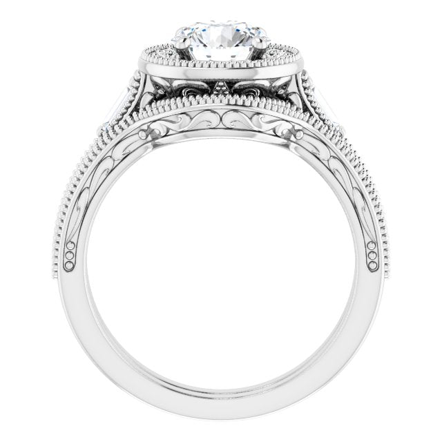 18K White Engagement Ring Mounting
