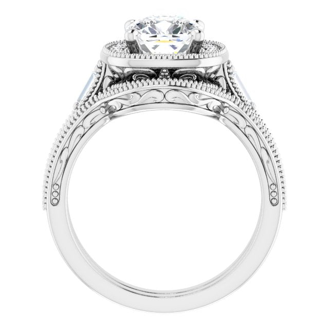 18K White Engagement Ring Mounting