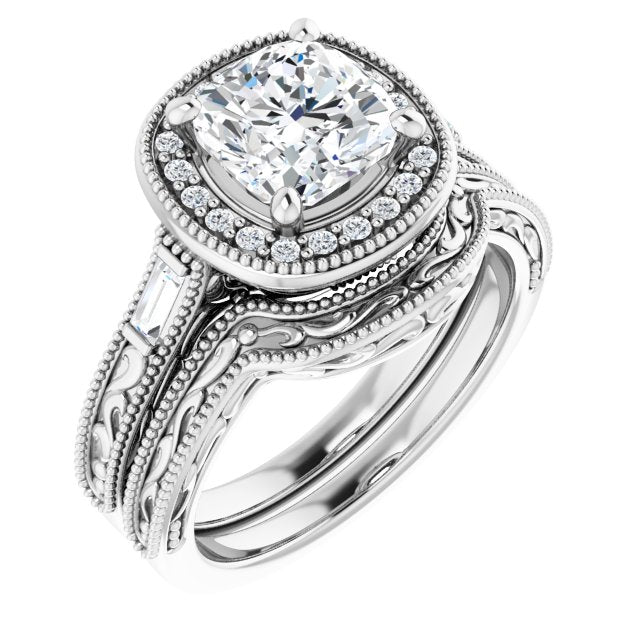 18K White Engagement Ring Mounting