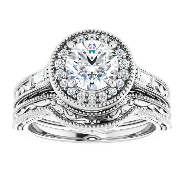 18K White Engagement Ring Mounting