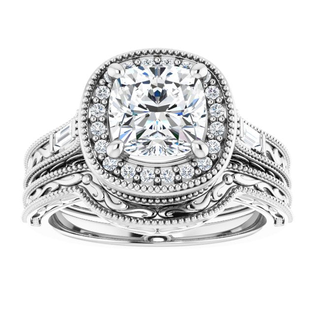 18K White Engagement Ring Mounting