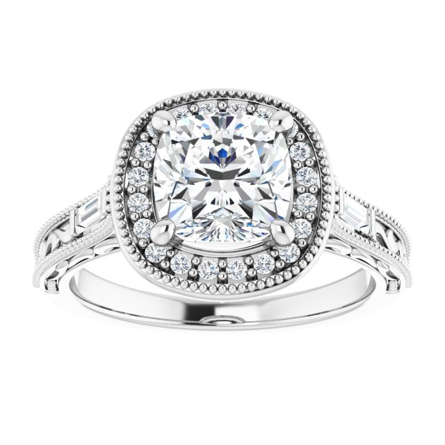 18K White Engagement Ring Mounting