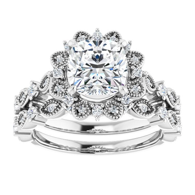 18K White Engagement Ring Mounting