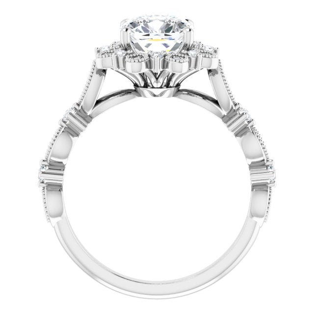 18K White Engagement Ring Mounting