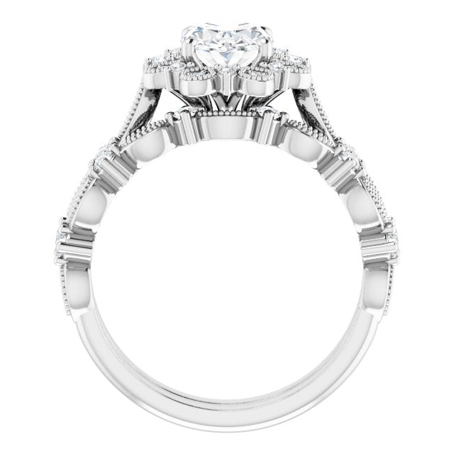 18K White Engagement Ring Mounting