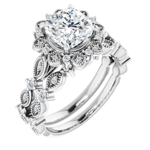 18K White Engagement Ring Mounting