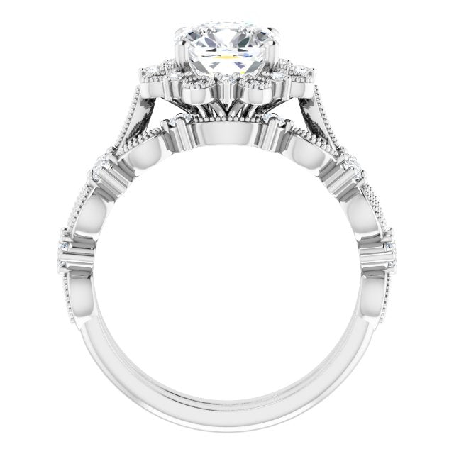 18K White Engagement Ring Mounting