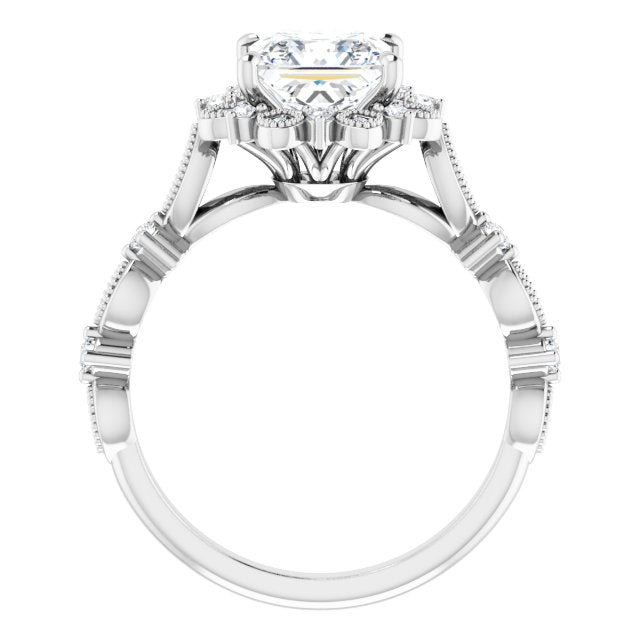 18K White Engagement Ring Mounting